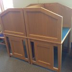 wooden library study areas